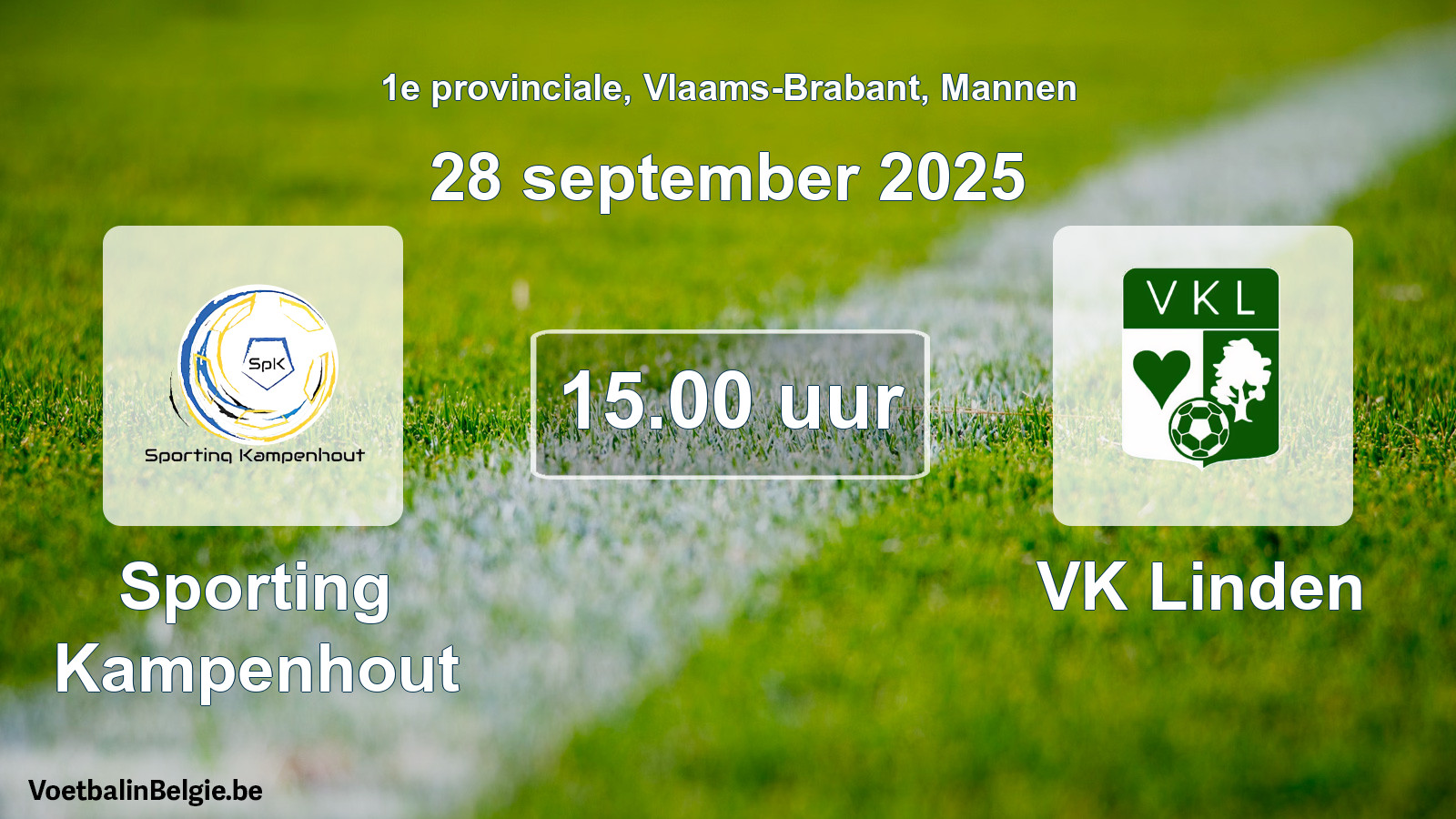 Scheduled match men football: Sporting Kampenhout - VK Linden (28 September 2025)