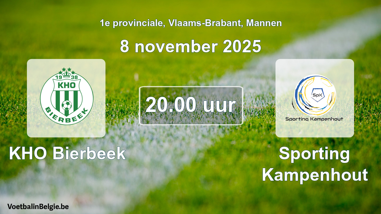 Scheduled match men football: KHO Bierbeek - Sporting Kampenhout (8 November 2025)