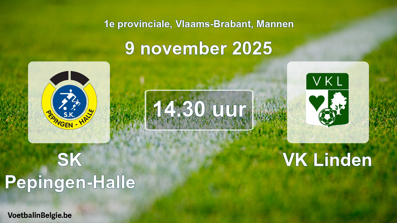 Geplantes Spiel männer-Fußball: SK Pepingen-Halle - VK Linden (9 November 2025)