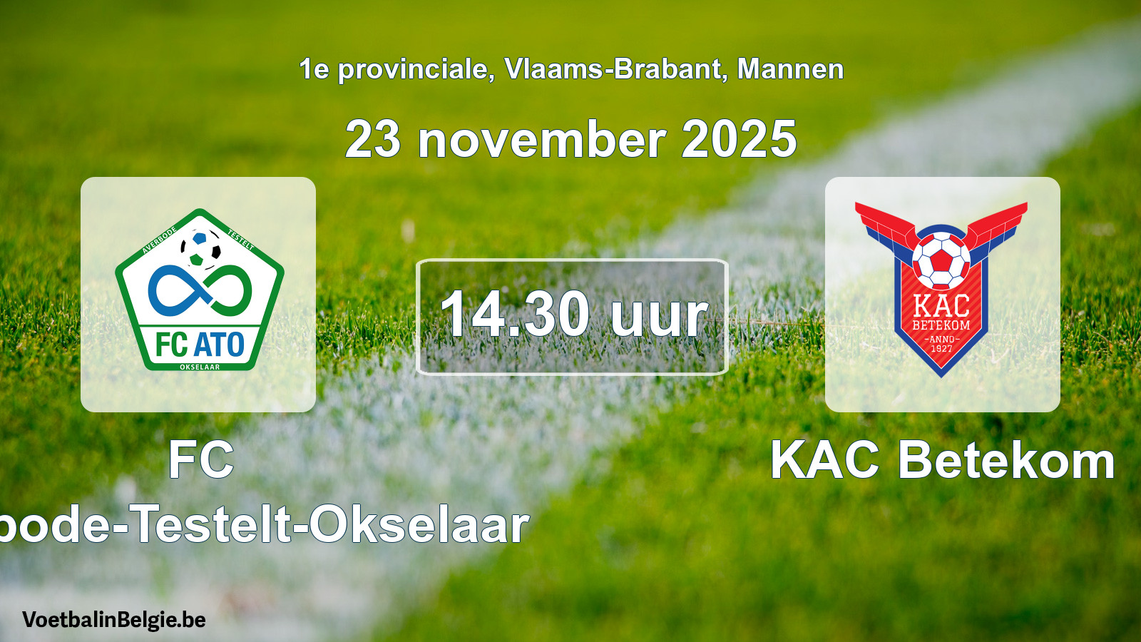 Scheduled match men football: FC Averbode-Testelt-Okselaar - KAC Betekom (23 November 2025)