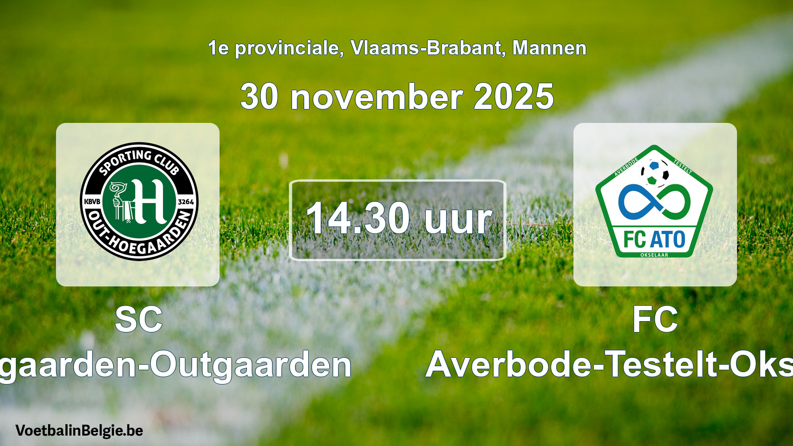 Scheduled match men football: SC Hoegaarden-Outgaarden - FC Averbode-Testelt-Okselaar (30 November 2025)