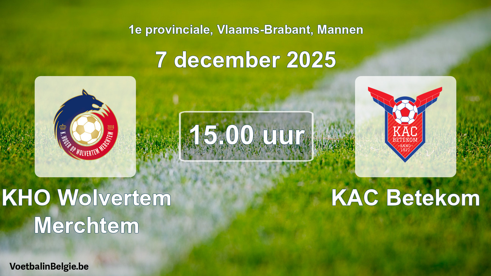 Geplantes Spiel männer-Fußball: KHO Wolvertem Merchtem - KAC Betekom (7 Dezember 2025)
