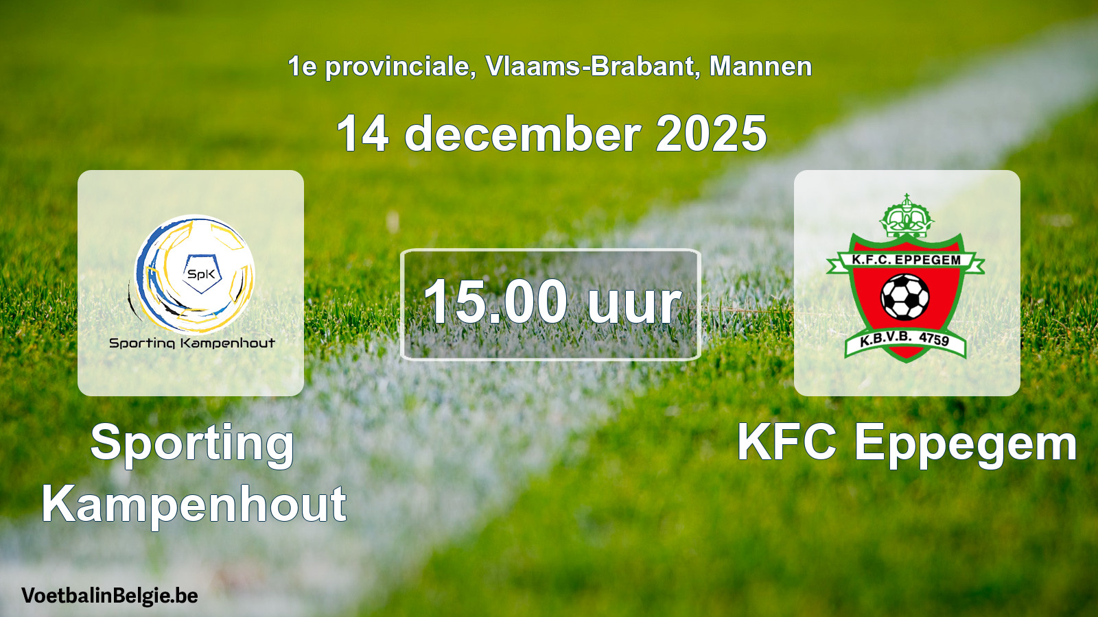 Scheduled match men football: Sporting Kampenhout - KFC Eppegem (14 December 2025)