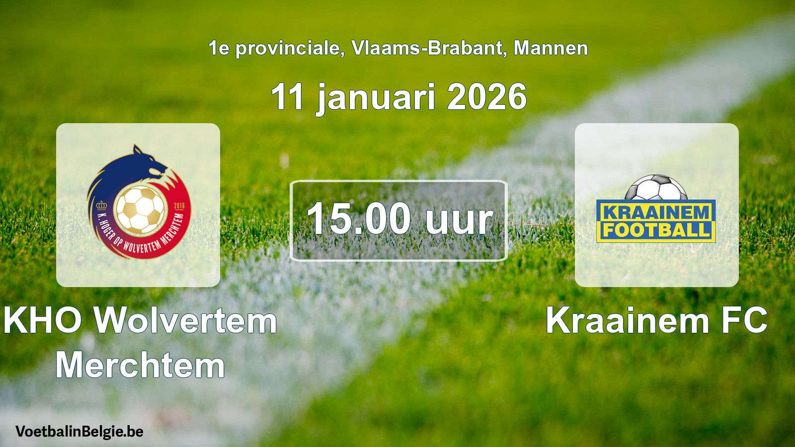 Scheduled match men football: KHO Wolvertem Merchtem - Kraainem FC (11 January 2026)