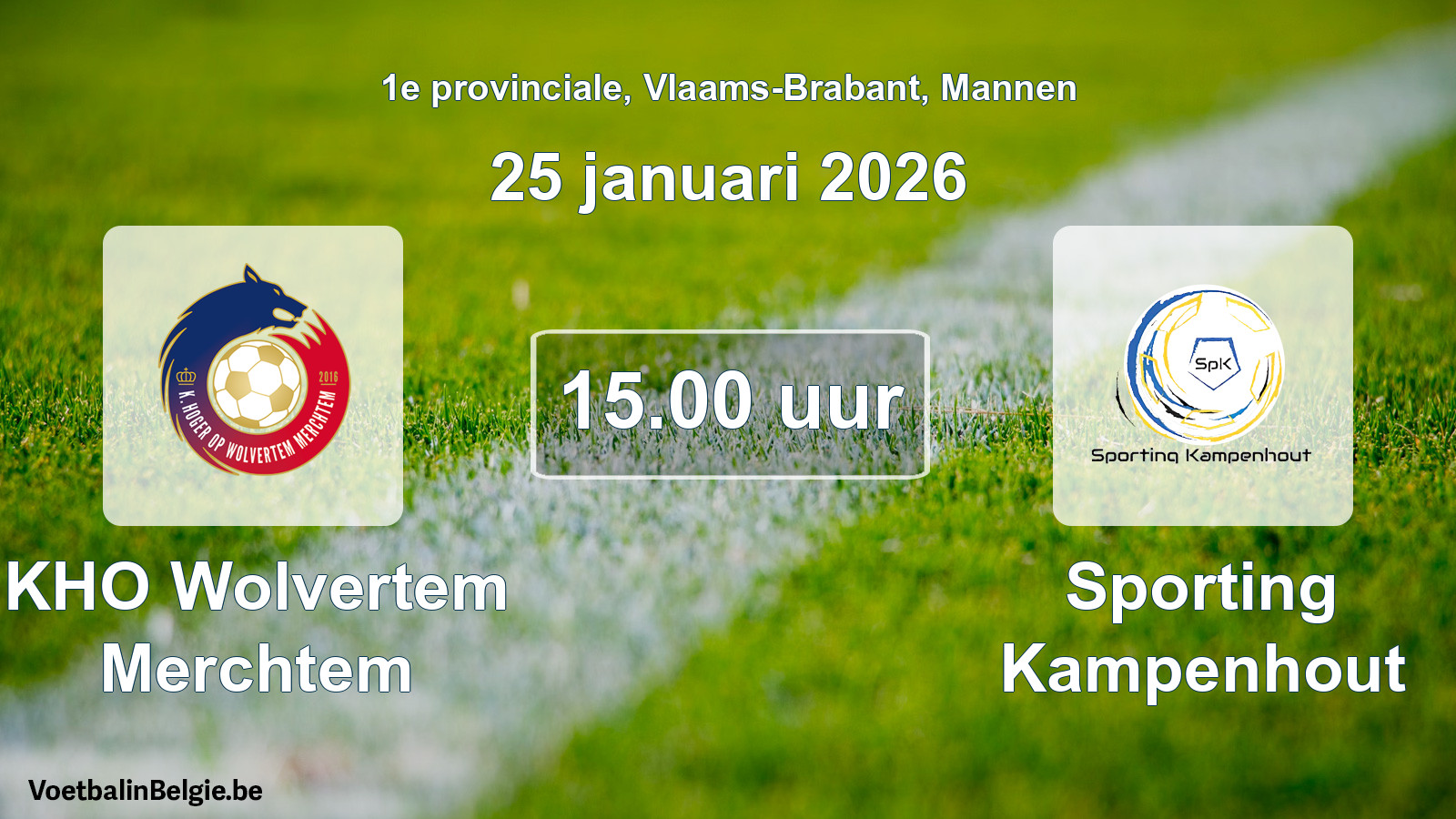Scheduled match men football: KHO Wolvertem Merchtem - Sporting Kampenhout (25 January 2026)