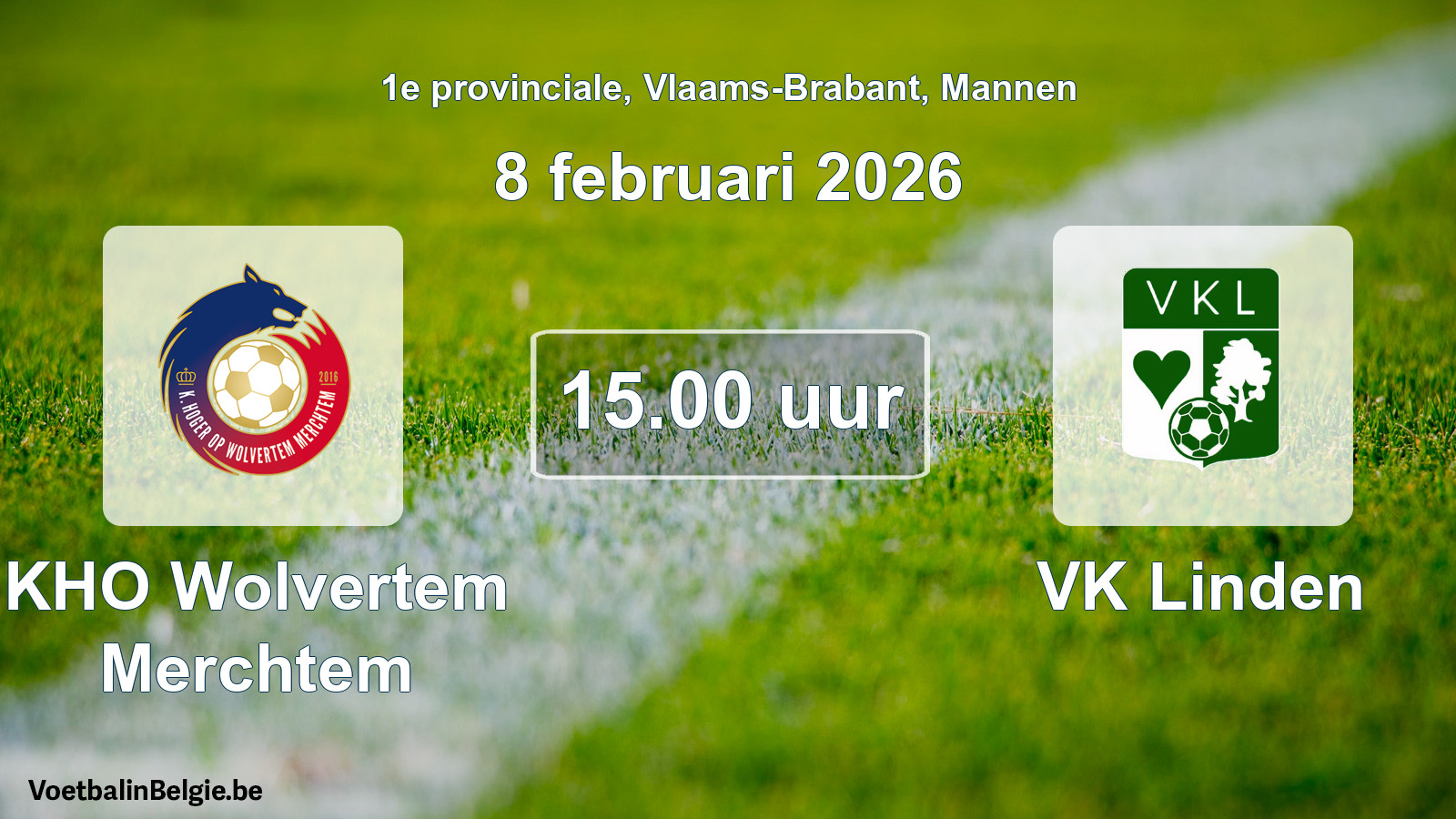 Scheduled match men football: KHO Wolvertem Merchtem - VK Linden (8 February 2026)
