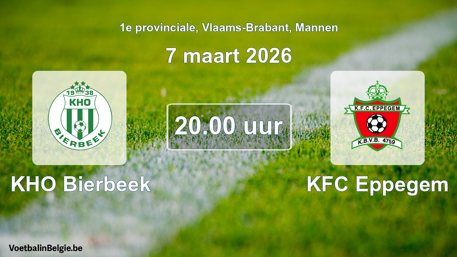 Scheduled match men football: KHO Bierbeek - KFC Eppegem (7 March 2026)