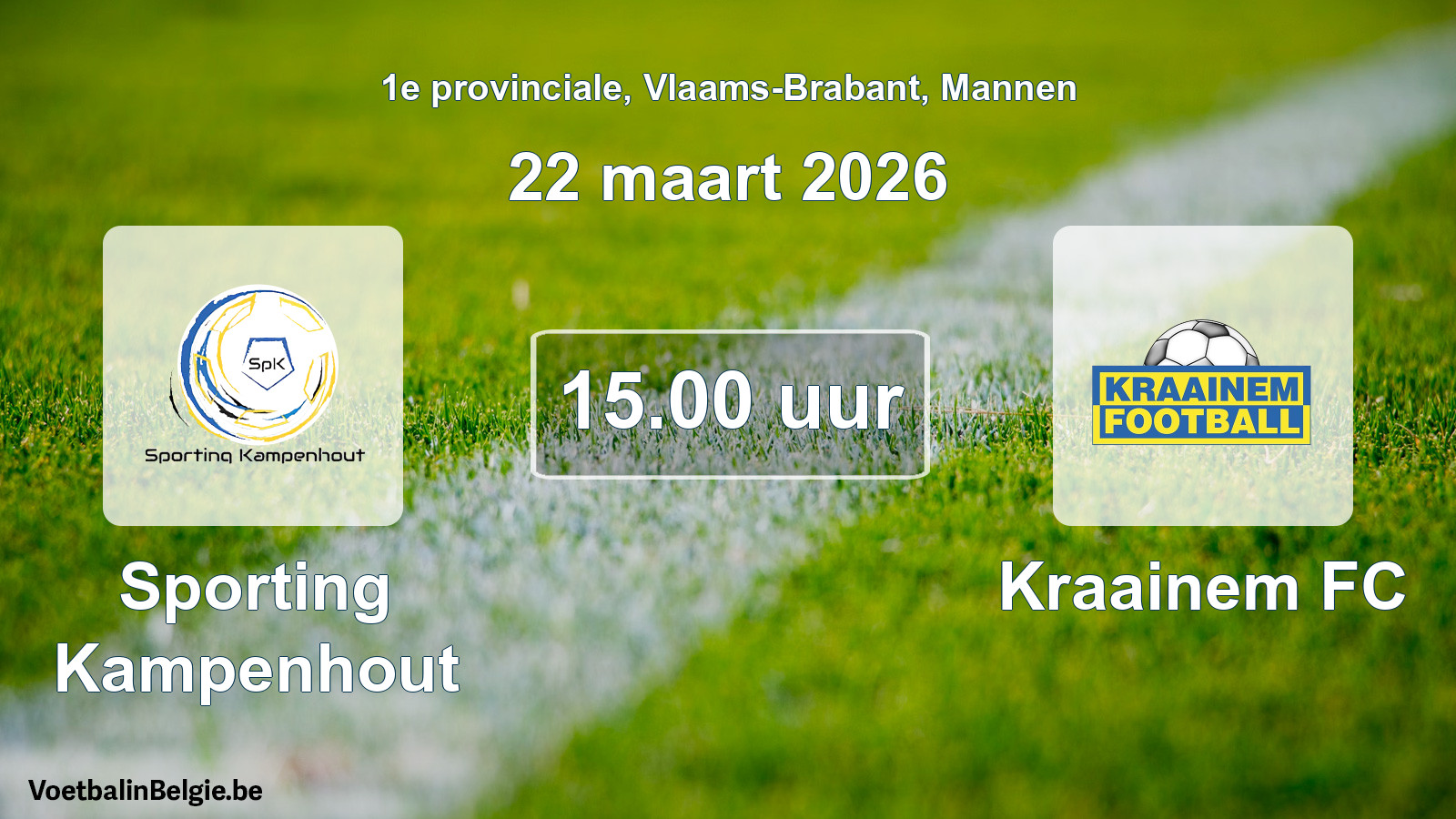 Scheduled match men football: Sporting Kampenhout - Kraainem FC (22 March 2026)