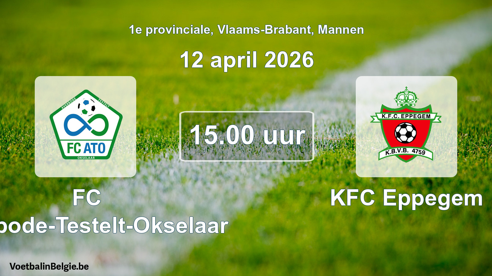 Scheduled match men football: FC Averbode-Testelt-Okselaar - KFC Eppegem (12 April 2026)