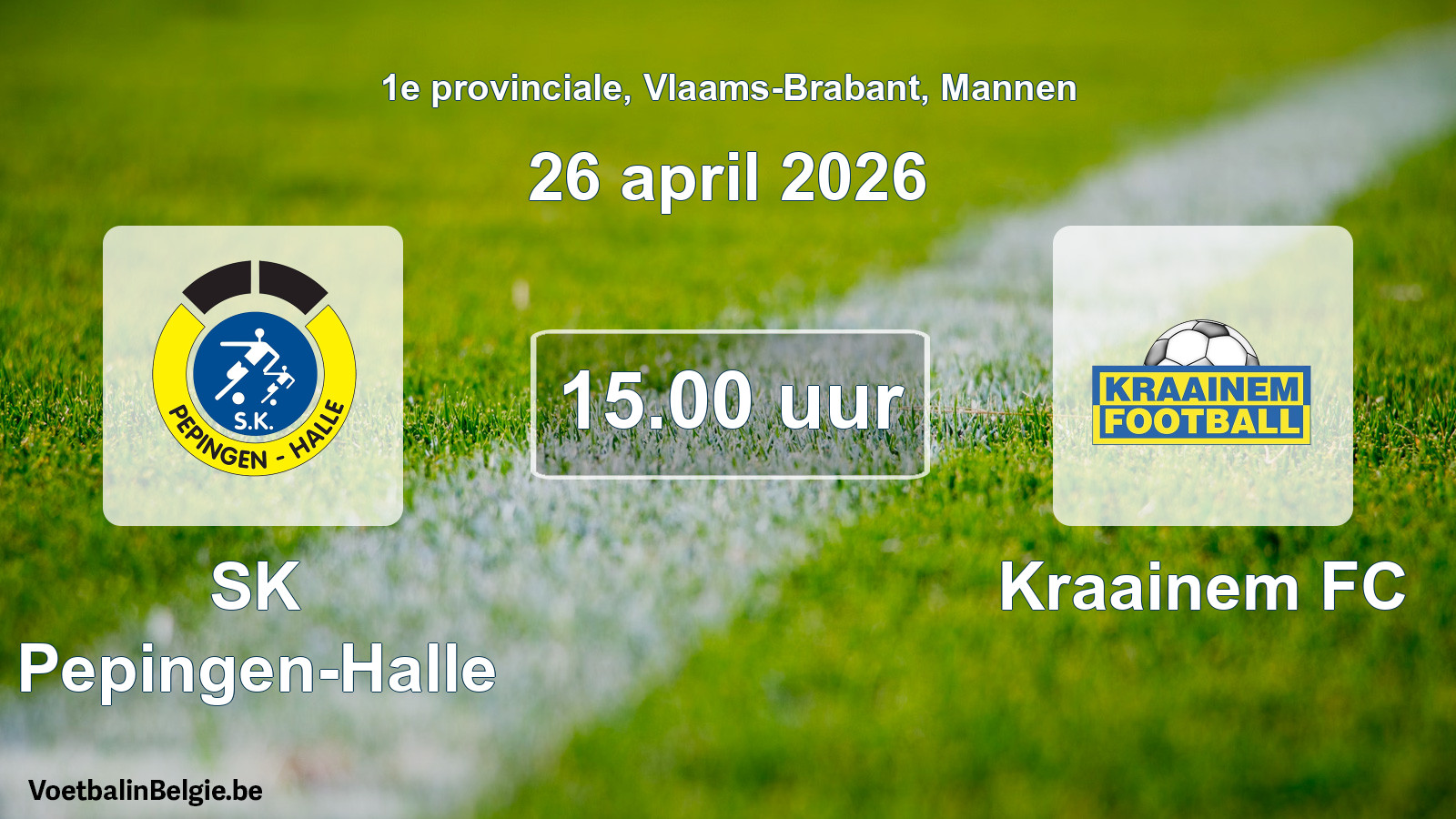 Geplantes Spiel männer-Fußball: SK Pepingen-Halle - Kraainem FC (26 April 2026)