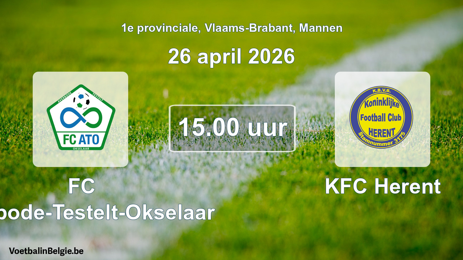 Scheduled match men football: FC Averbode-Testelt-Okselaar - KFC Herent (26 April 2026)