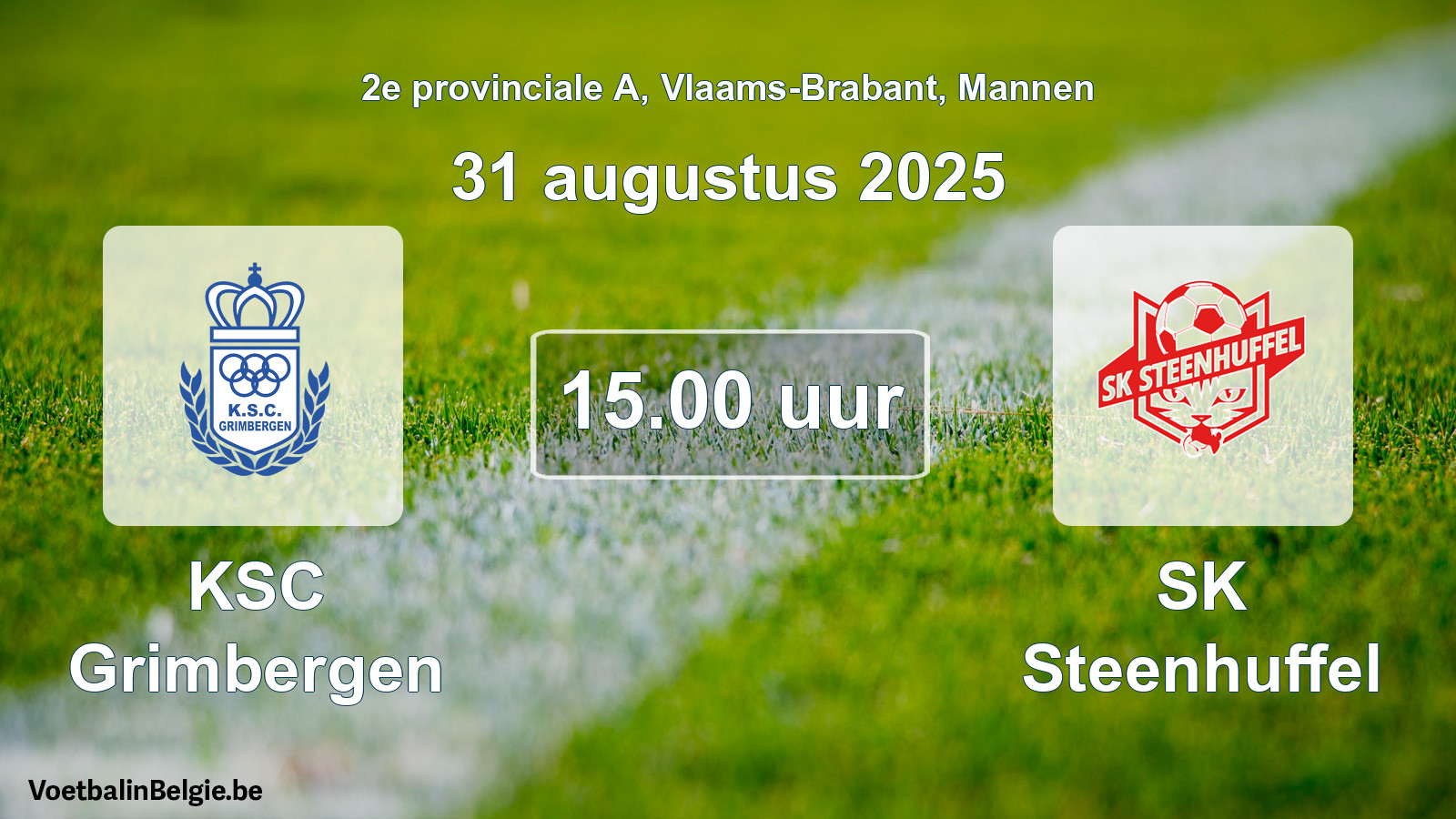 Scheduled match men football: KSC Grimbergen - SK Steenhuffel (31 August 2025)