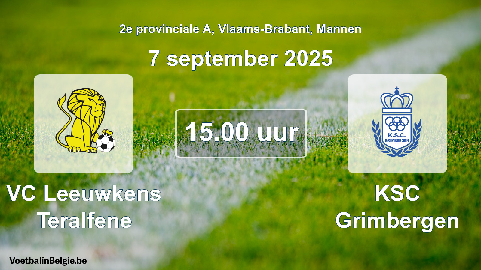 Scheduled match men football: VC Leeuwkens Teralfene - KSC Grimbergen (7 September 2025)