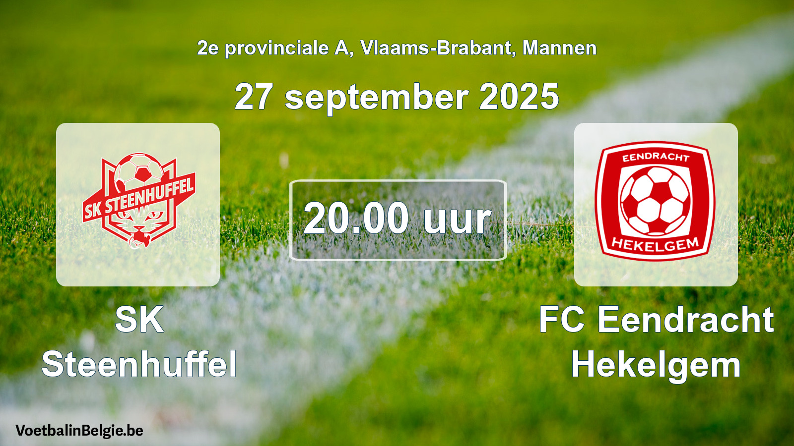 Geplantes Spiel männer-Fußball: SK Steenhuffel - FC Eendracht Hekelgem (27 September 2025)