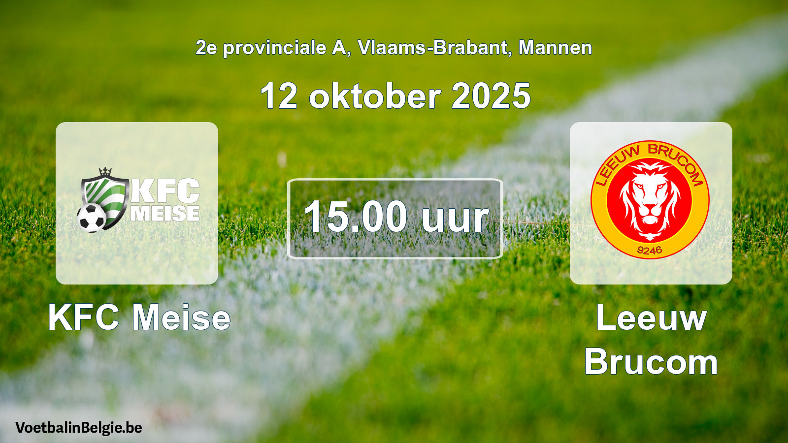 Scheduled match men football: KFC Meise - Leeuw Brucom (12 October 2025)
