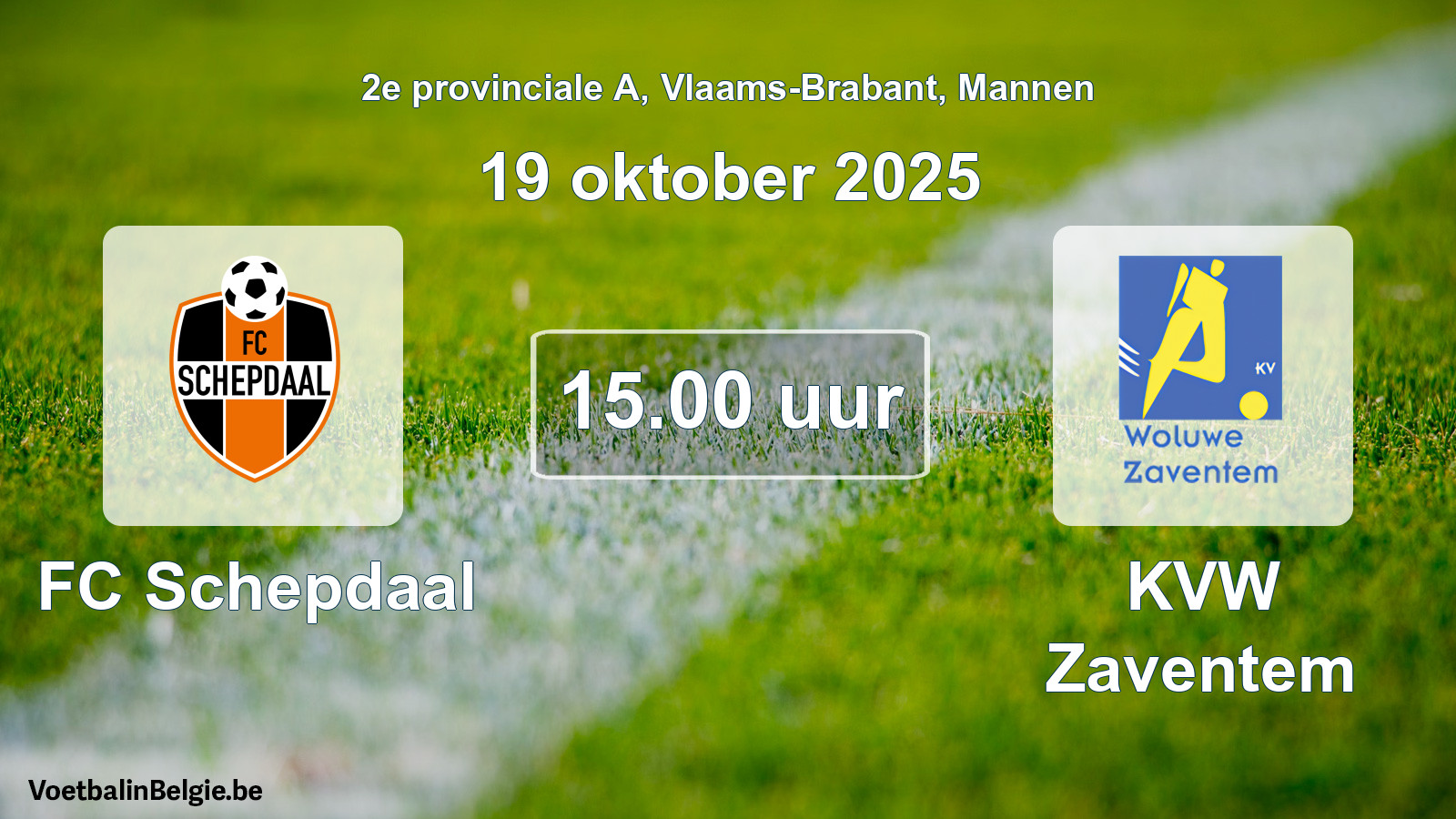 Scheduled match men football: FC Schepdaal - KVW Zaventem (19 October 2025)