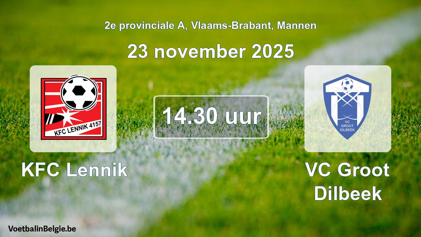 Scheduled match men football: KFC Lennik - VC Groot Dilbeek (23 November 2025)
