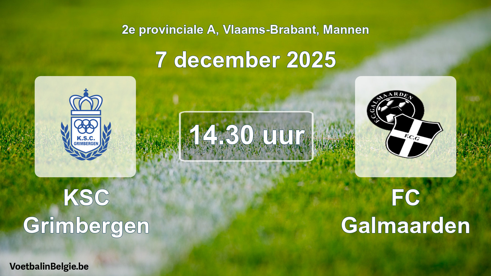 Scheduled match men football: KSC Grimbergen - FC Galmaarden (7 December 2025)