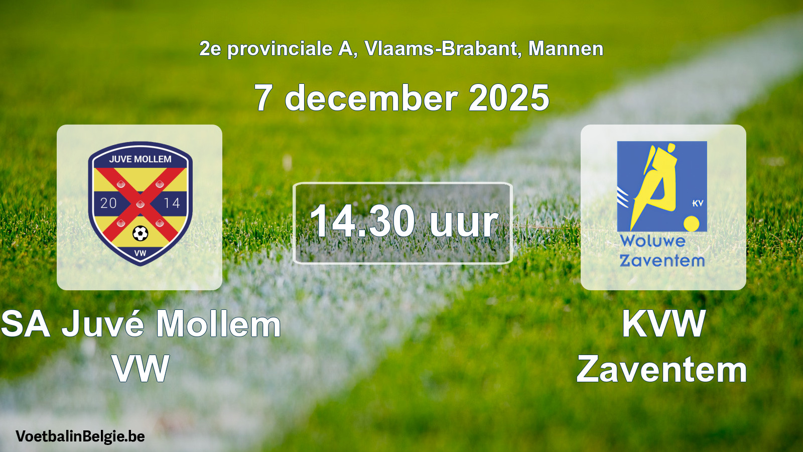 Scheduled match men football: SA Juvé Mollem VW - KVW Zaventem (7 December 2025)