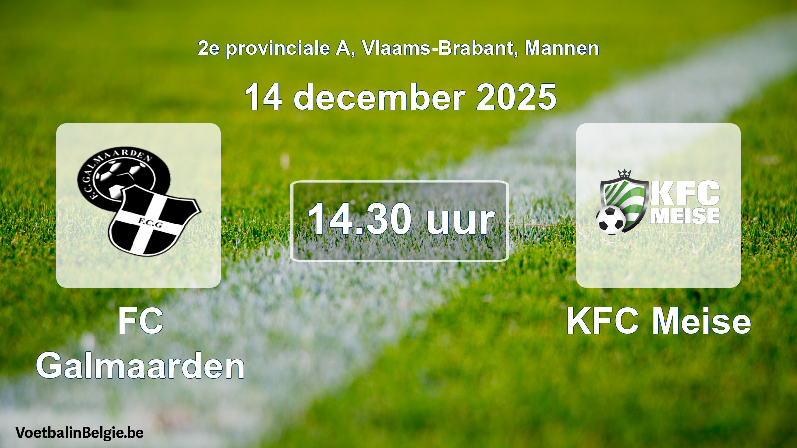 Scheduled match men football: FC Galmaarden - KFC Meise (14 December 2025)