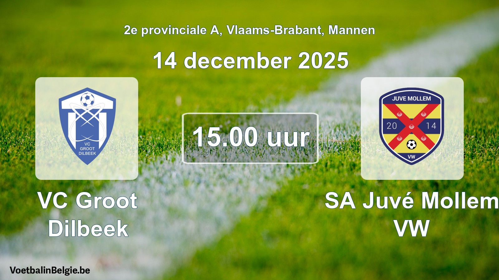 Scheduled match men football: VC Groot Dilbeek - SA Juvé Mollem VW (14 December 2025)