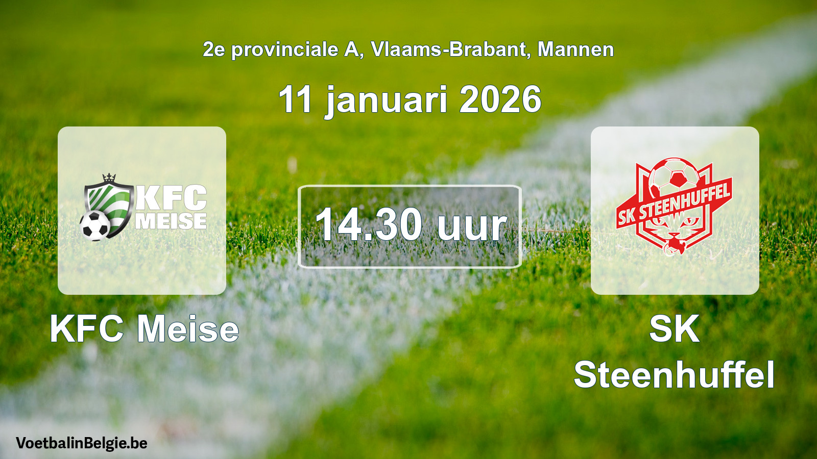 Scheduled match men football: KFC Meise - SK Steenhuffel (11 January 2026)