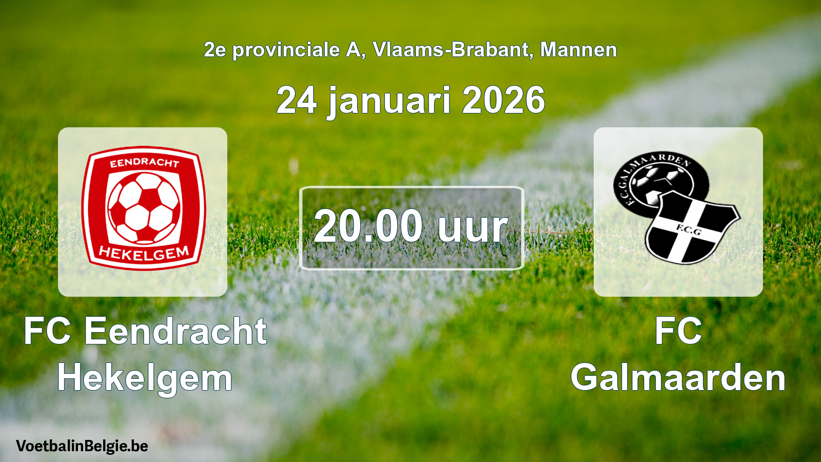 Scheduled match men football: FC Eendracht Hekelgem - FC Galmaarden (24 January 2026)