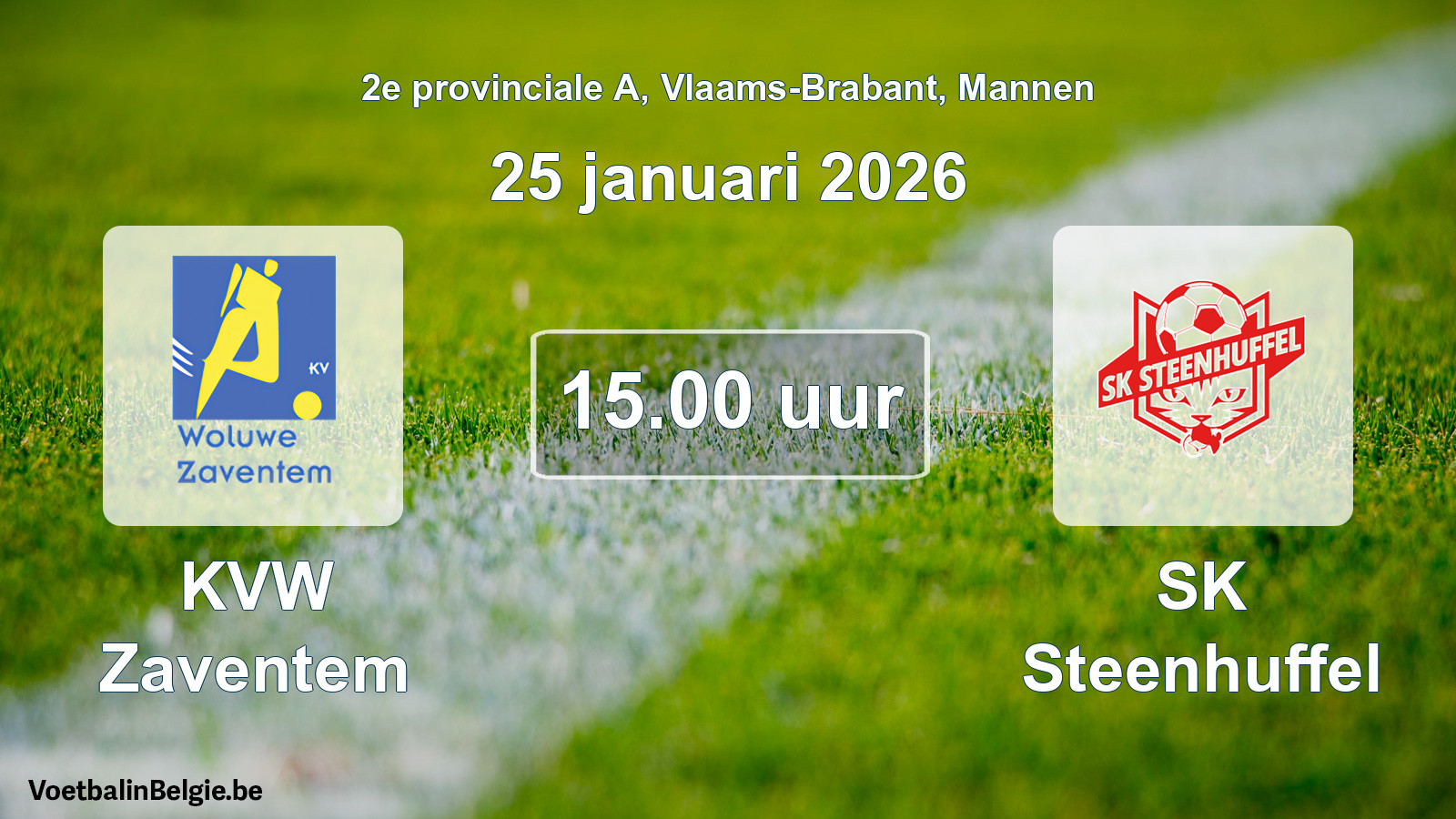 Scheduled match men football: KVW Zaventem - SK Steenhuffel (25 January 2026)
