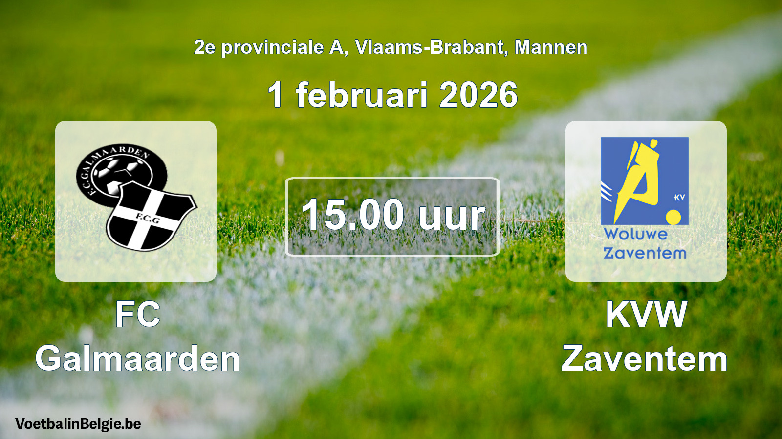 Scheduled match men football: FC Galmaarden - KVW Zaventem (1 February 2026)