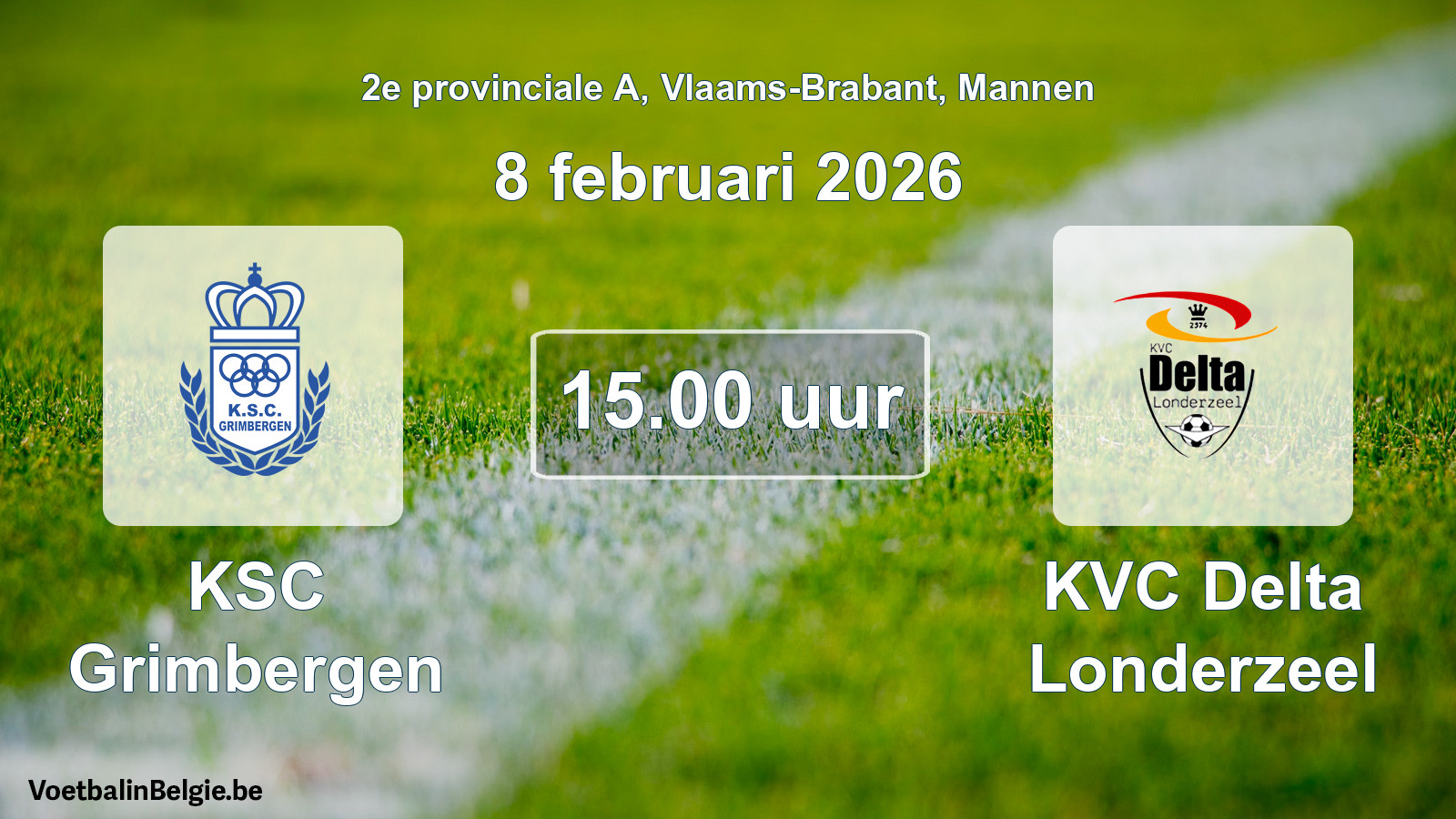 Scheduled match men football: KSC Grimbergen - KVC Delta Londerzeel (8 February 2026)