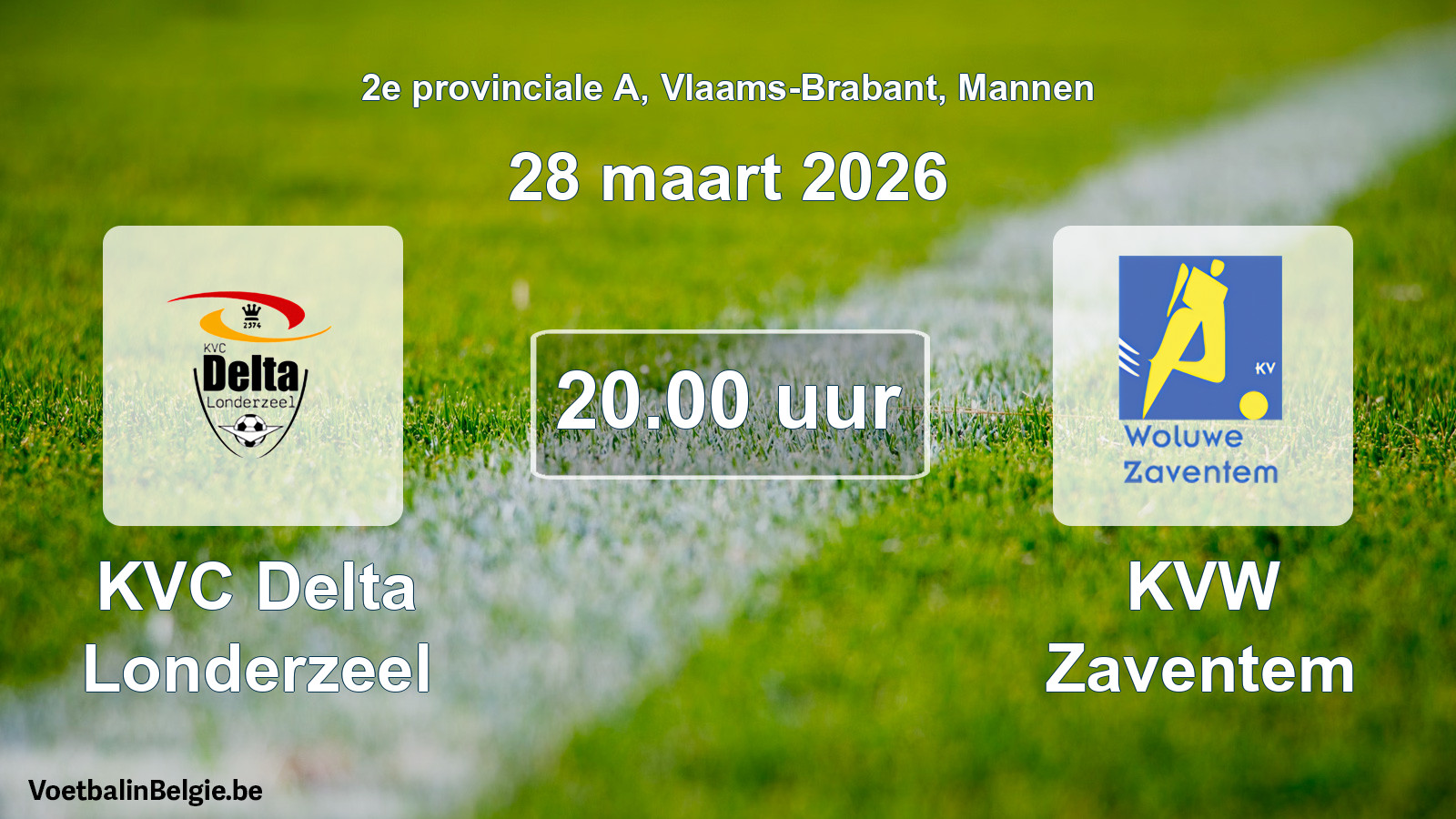 Scheduled match men football: KVC Delta Londerzeel - KVW Zaventem (28 March 2026)