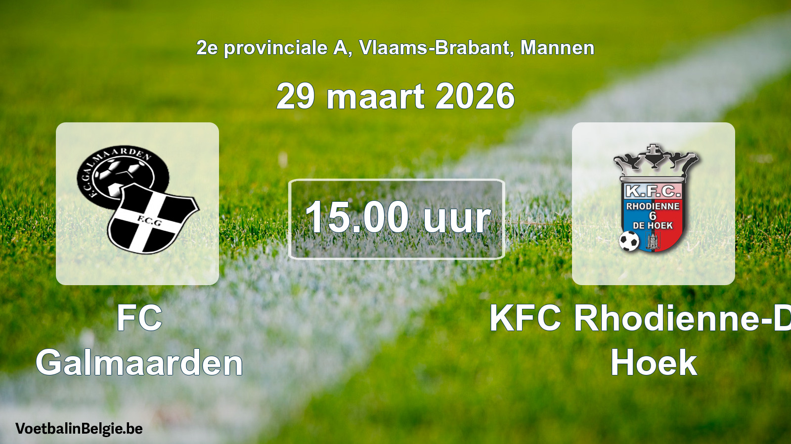 Geplantes Spiel männer-Fußball: FC Galmaarden - KFC Rhodienne-De Hoek (29 März 2026)