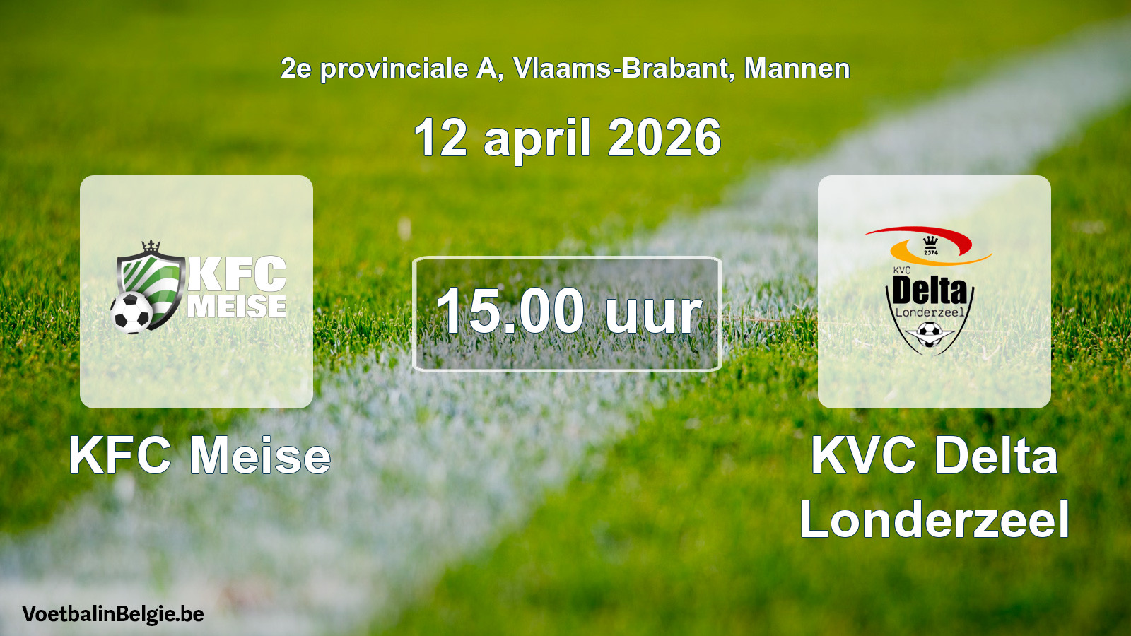 Scheduled match men football: KFC Meise - KVC Delta Londerzeel (12 April 2026)
