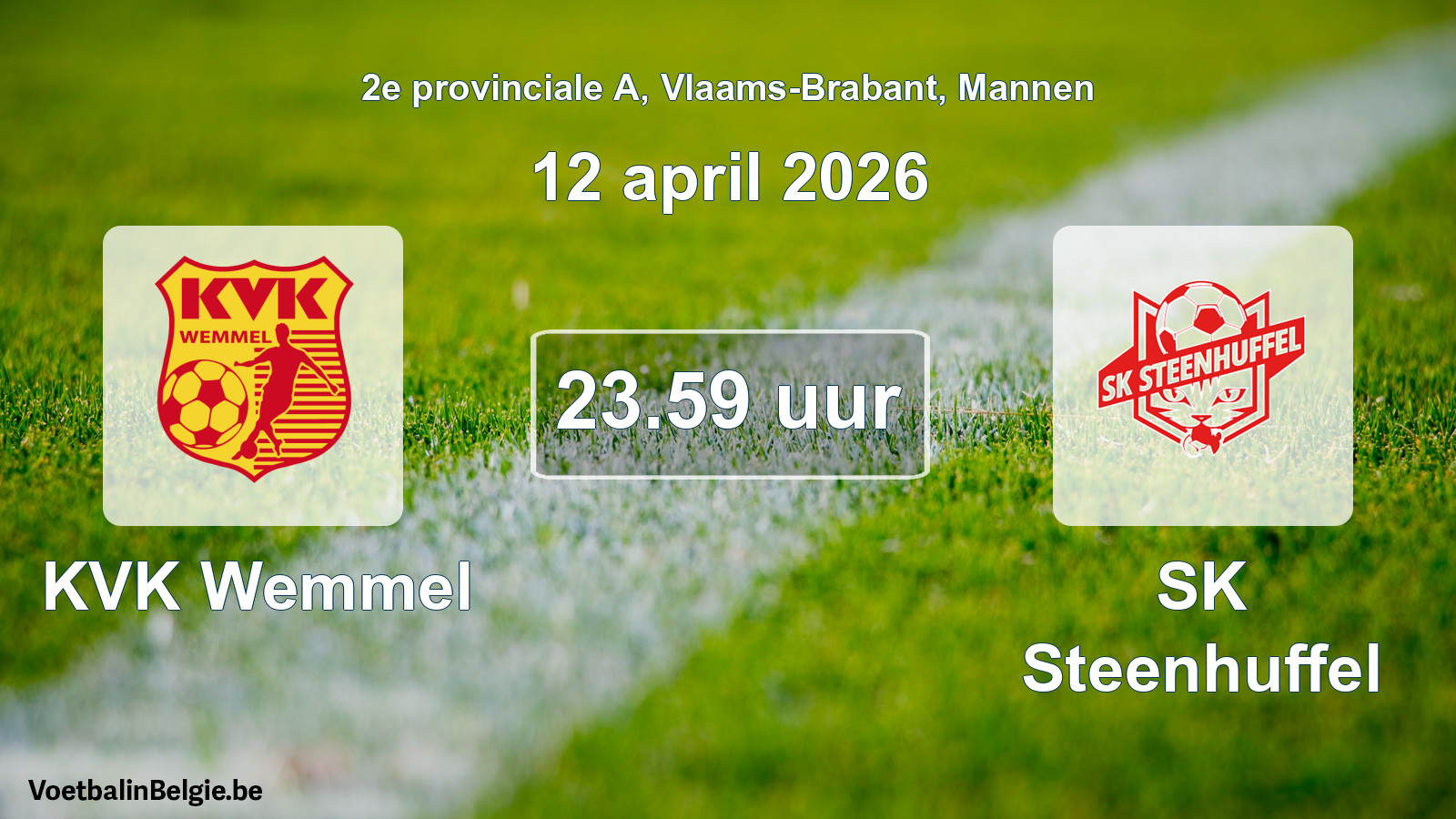 Scheduled match men football: KVK Wemmel - SK Steenhuffel (12 April 2026)