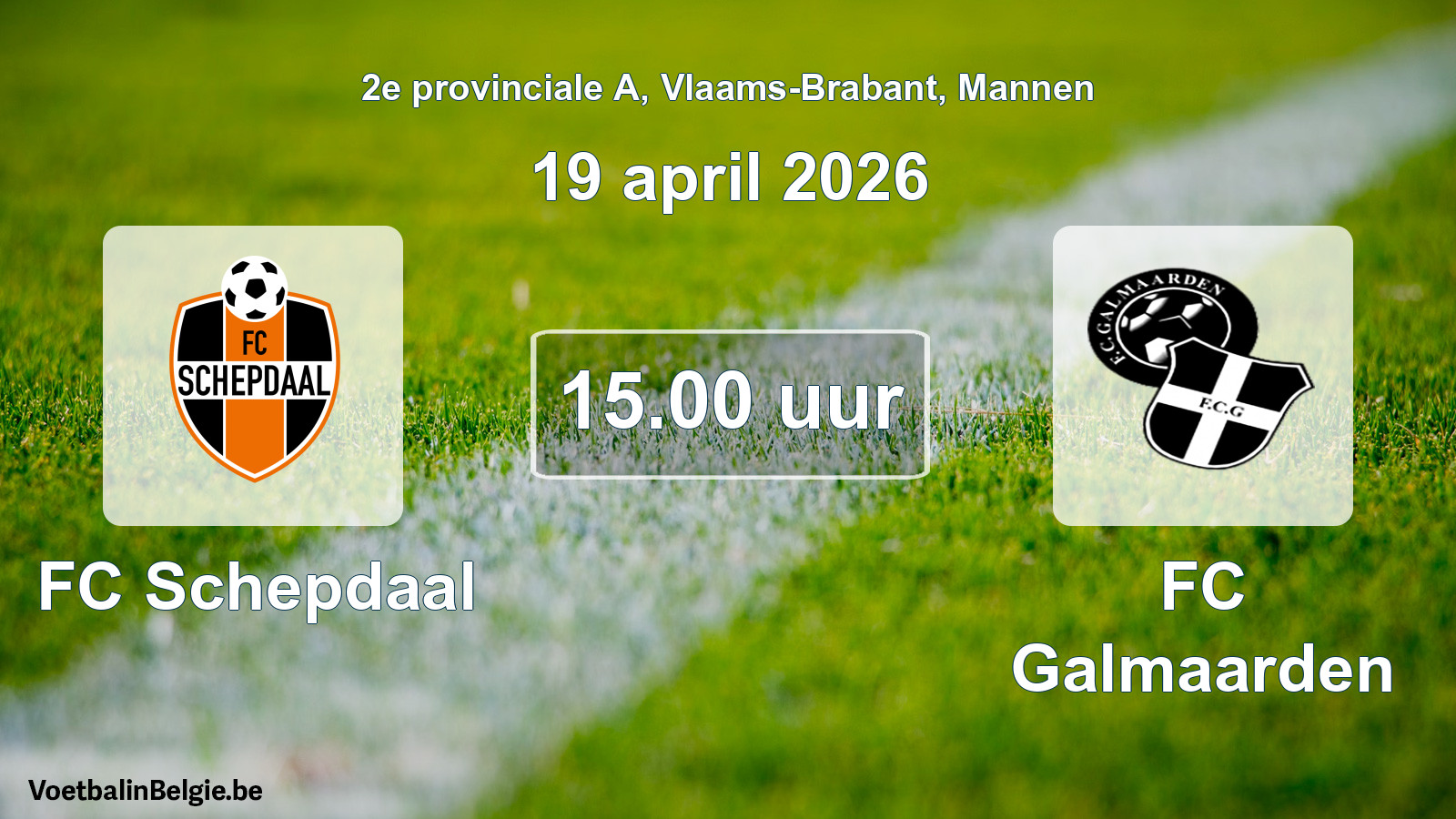 Scheduled match men football: FC Schepdaal - FC Galmaarden (19 April 2026)