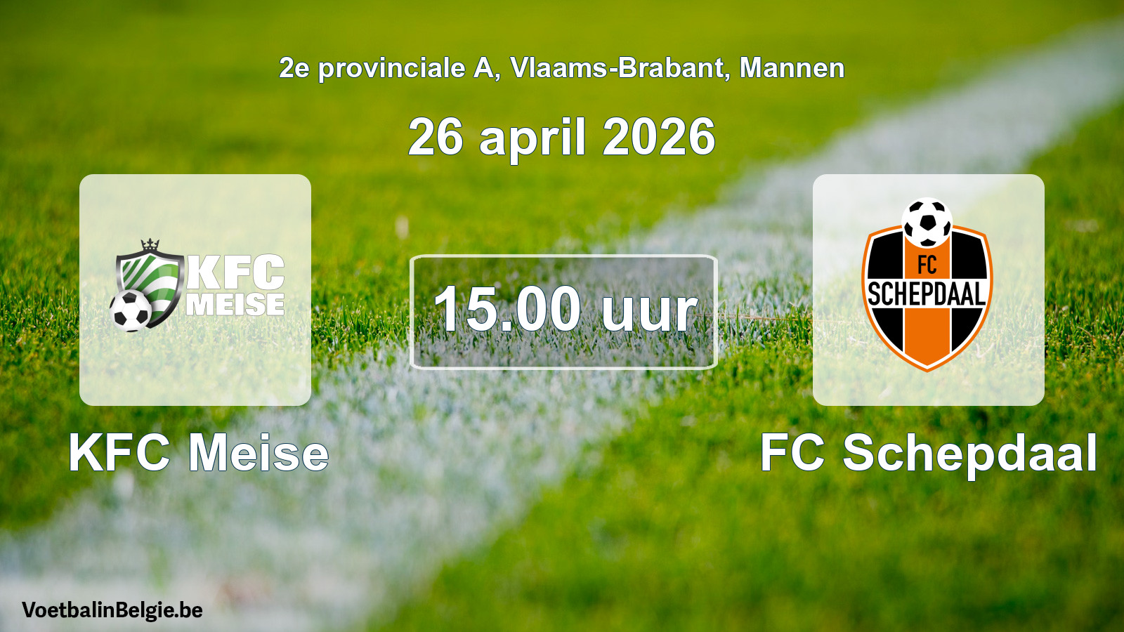 Scheduled match men football: KFC Meise - FC Schepdaal (26 April 2026)