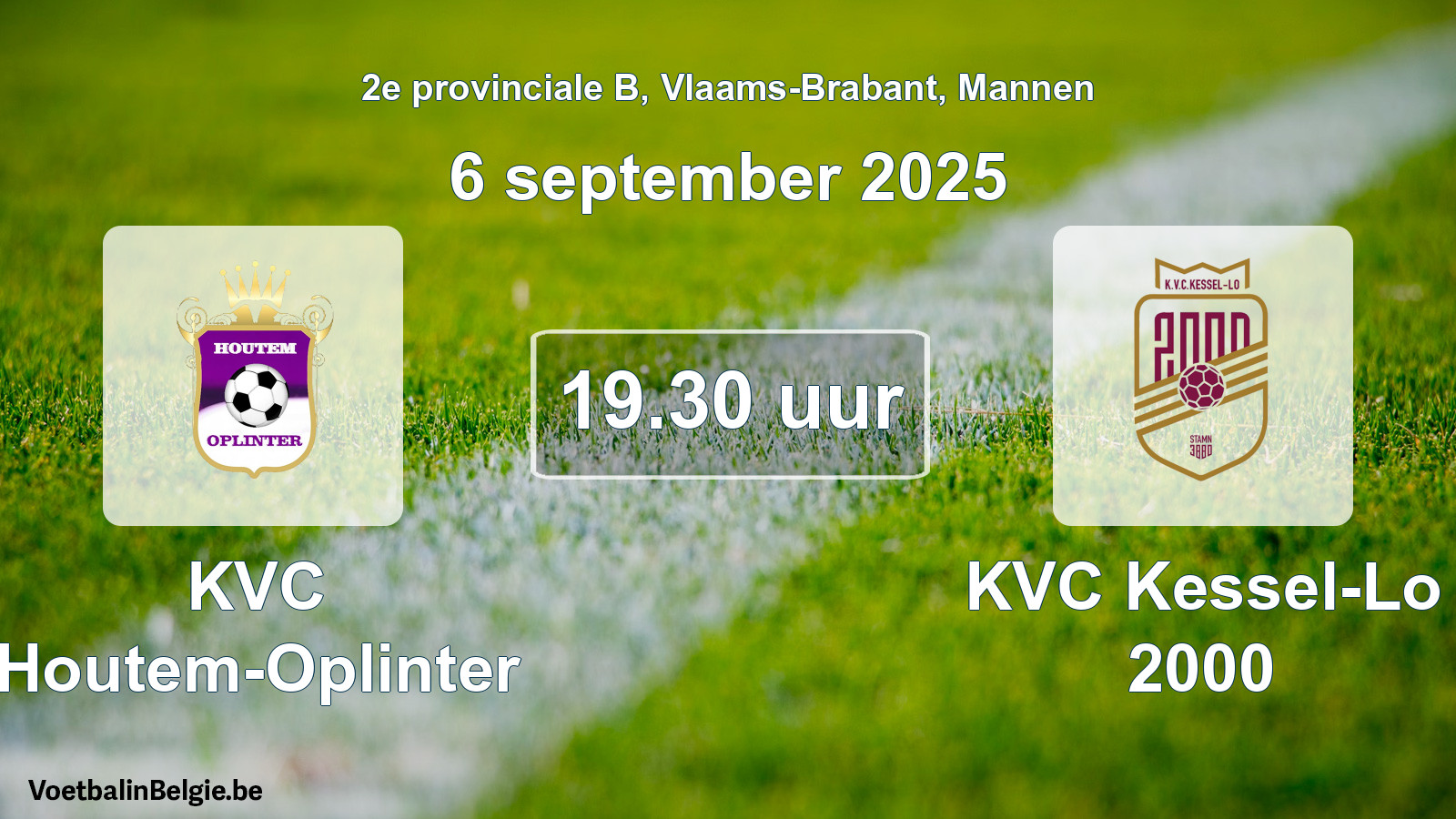 Scheduled match men football: KVC Houtem-Oplinter - KVC Kessel-Lo 2000 (6 September 2025)