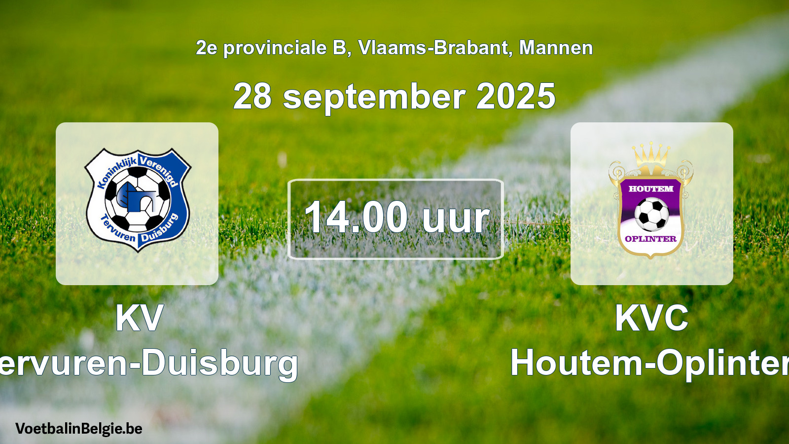 Scheduled match men football: KV Tervuren-Duisburg - KVC Houtem-Oplinter (28 September 2025)
