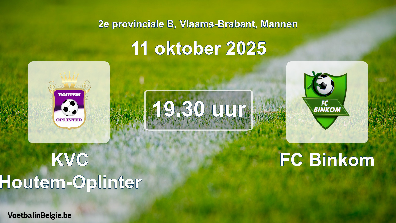 Scheduled match men football: KVC Houtem-Oplinter - FC Binkom (11 October 2025)