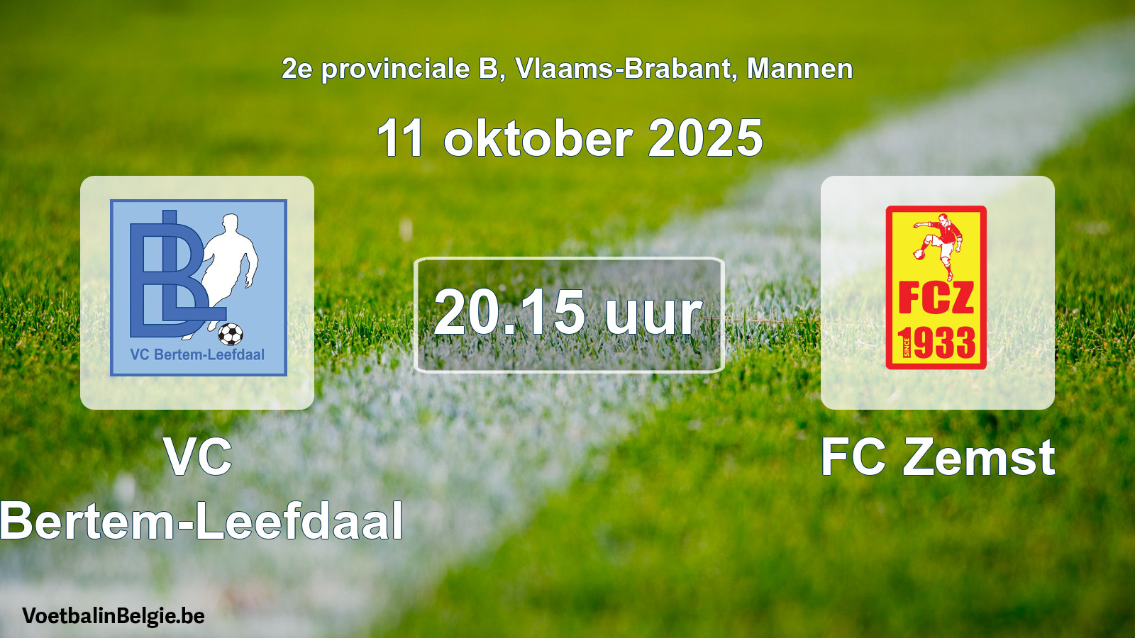 Scheduled match men football: VC Bertem-Leefdaal - FC Zemst (11 October 2025)