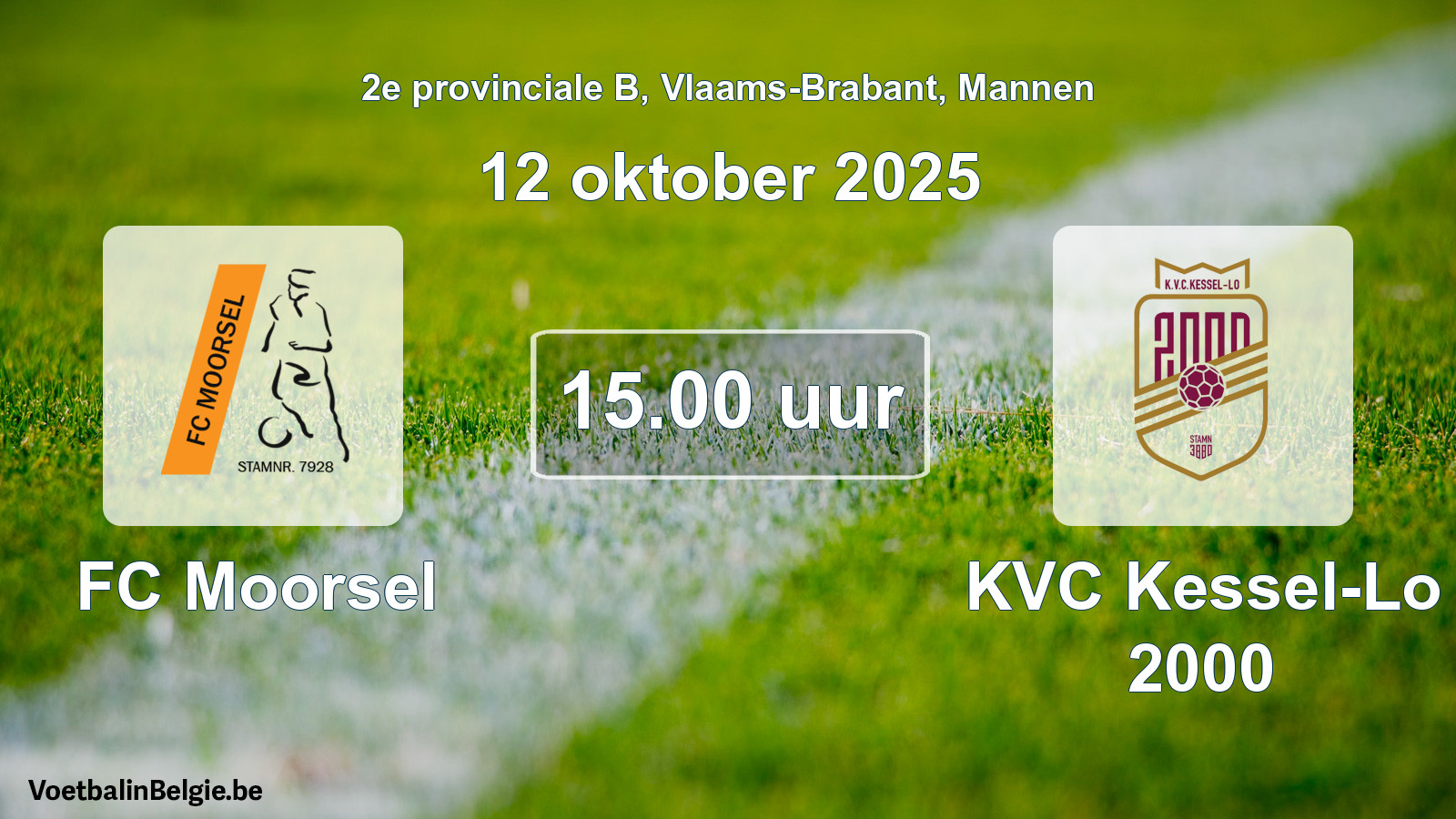 Scheduled match men football: FC Moorsel - KVC Kessel-Lo 2000 (12 October 2025)