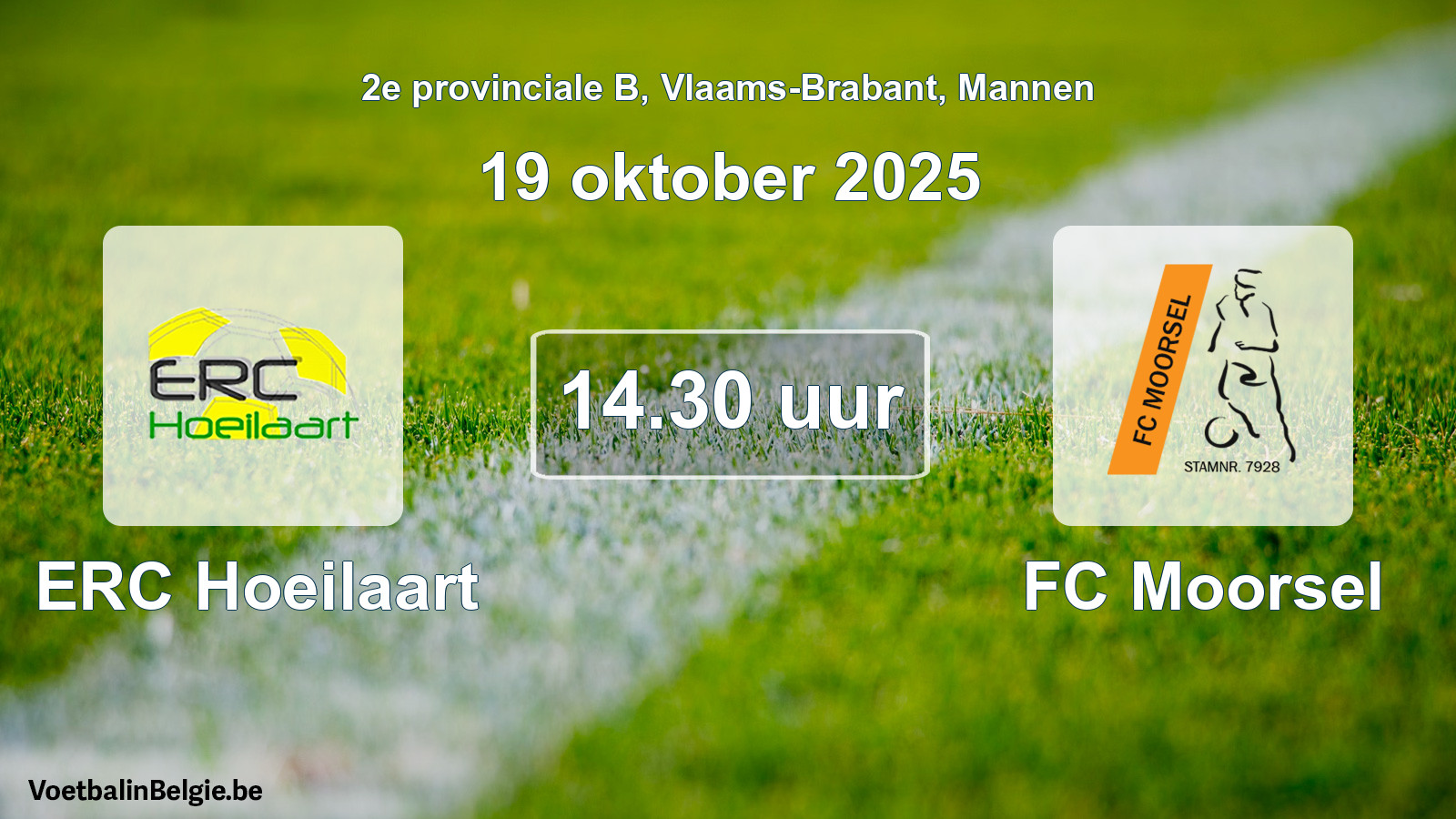 Scheduled match men football: ERC Hoeilaart - FC Moorsel (19 October 2025)