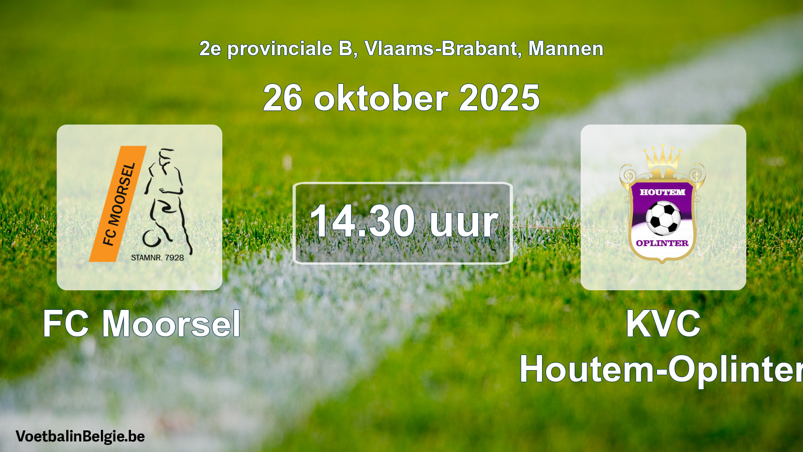 Scheduled match men football: FC Moorsel - KVC Houtem-Oplinter (26 October 2025)