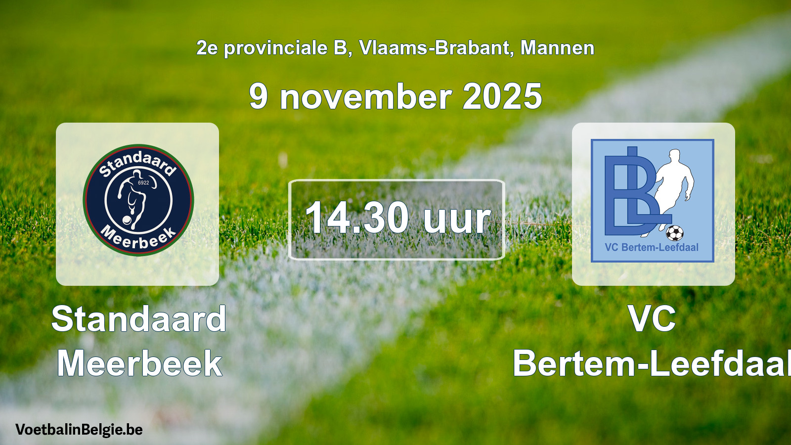 Scheduled match men football: Standaard Meerbeek - VC Bertem-Leefdaal (9 November 2025)