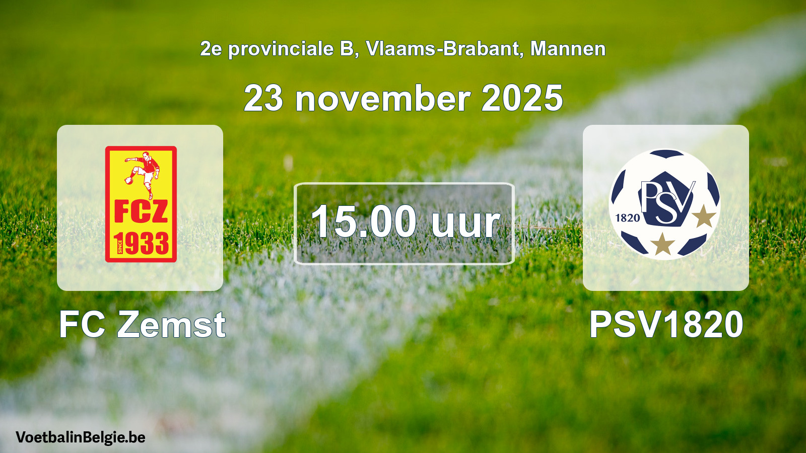 Geplantes Spiel männer-Fußball: FC Zemst - PSV1820 (23 November 2025)