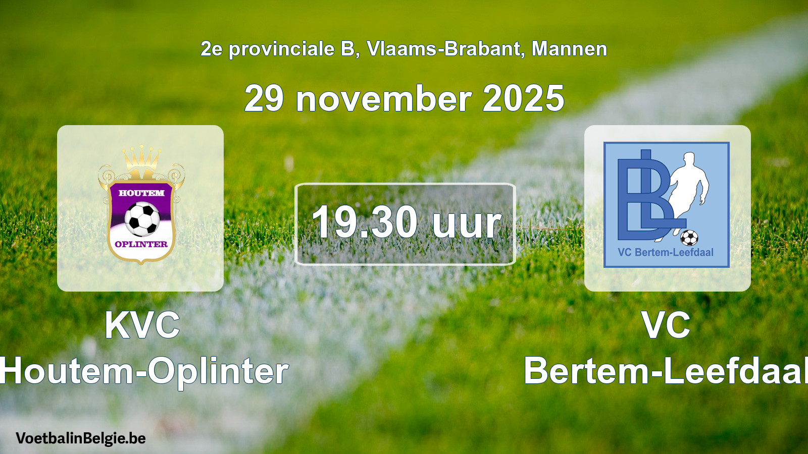 Scheduled match men football: KVC Houtem-Oplinter - VC Bertem-Leefdaal (29 November 2025)