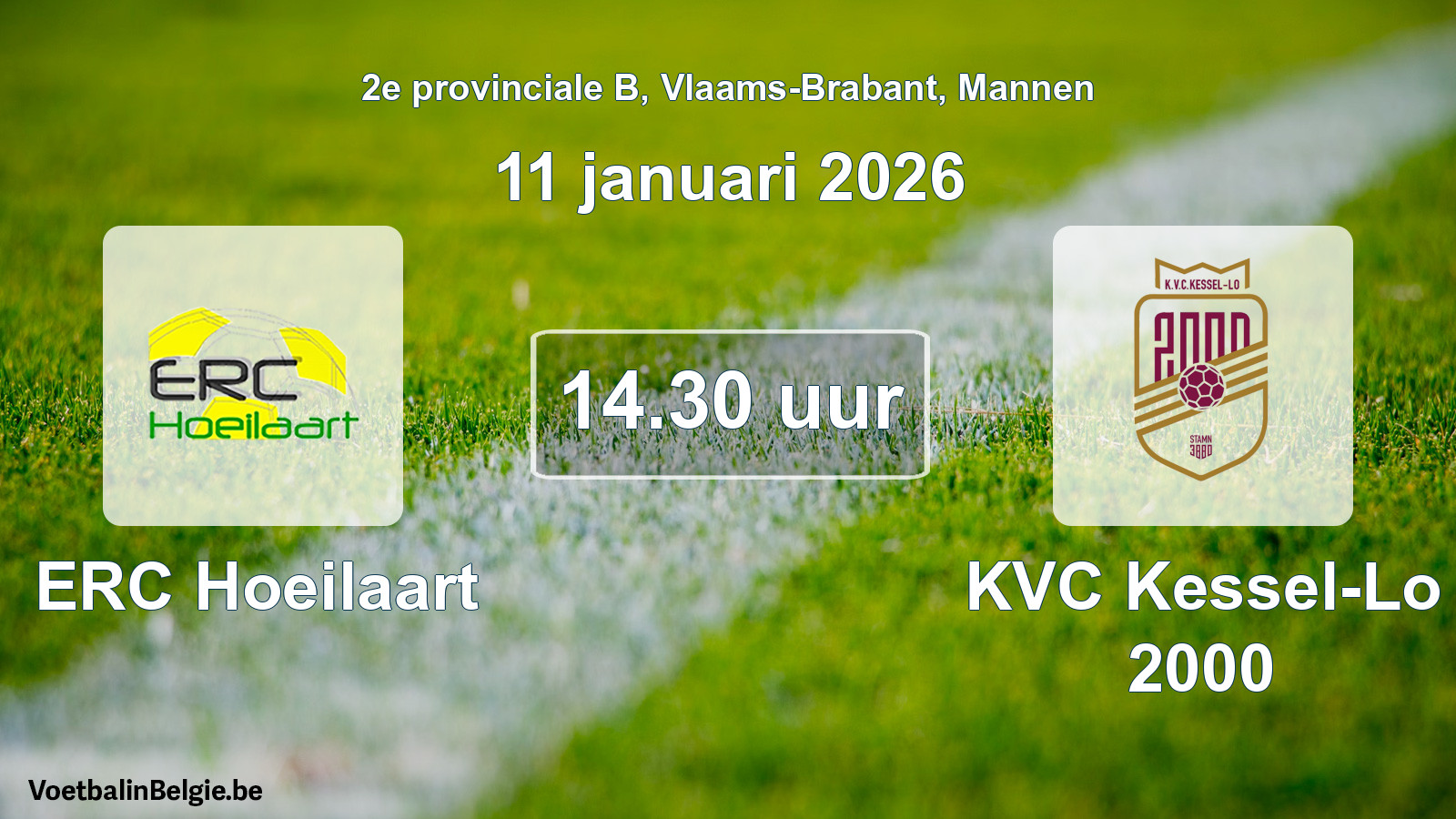 Scheduled match men football: ERC Hoeilaart - KVC Kessel-Lo 2000 (11 January 2026)