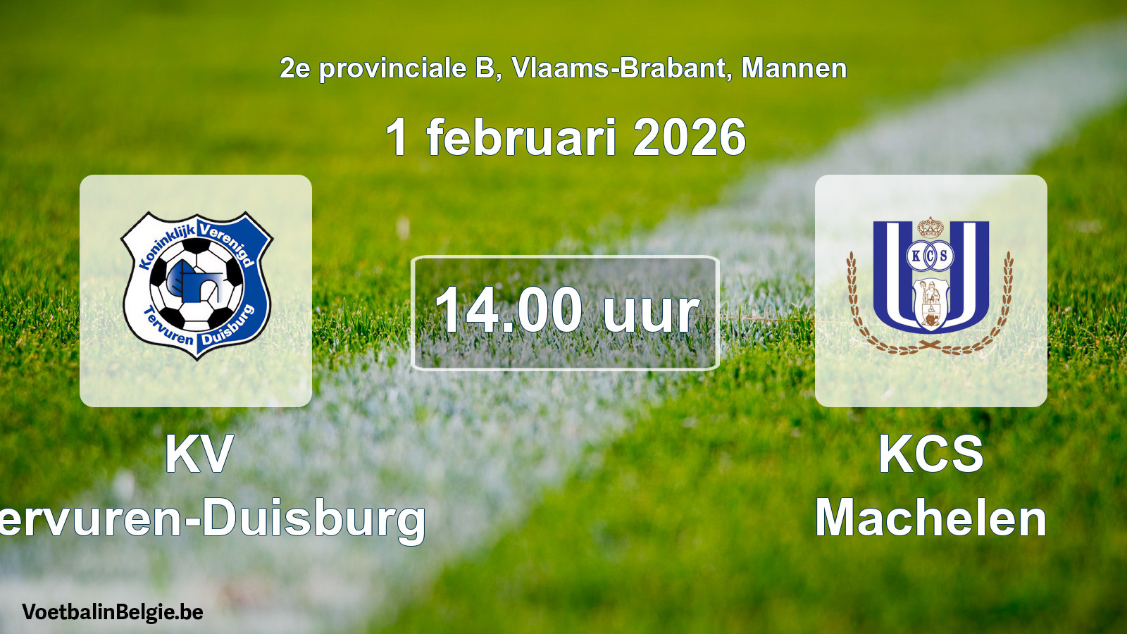 Scheduled match men football: KV Tervuren-Duisburg - KCS Machelen (1 February 2026)