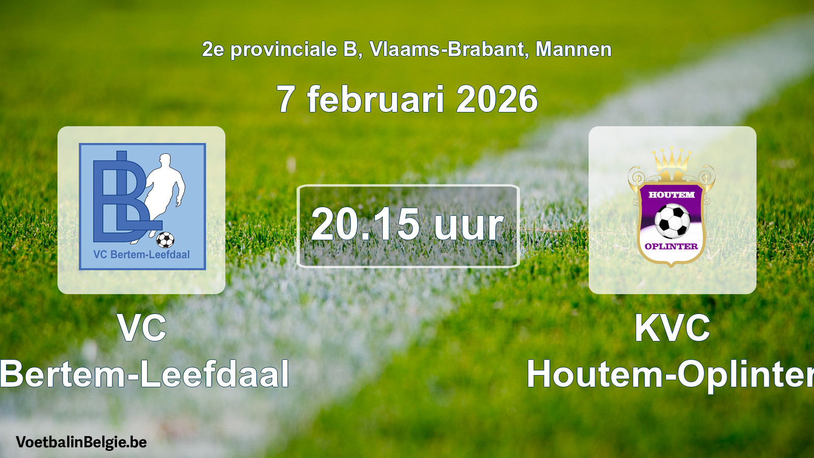 Scheduled match men football: VC Bertem-Leefdaal - KVC Houtem-Oplinter (7 February 2026)