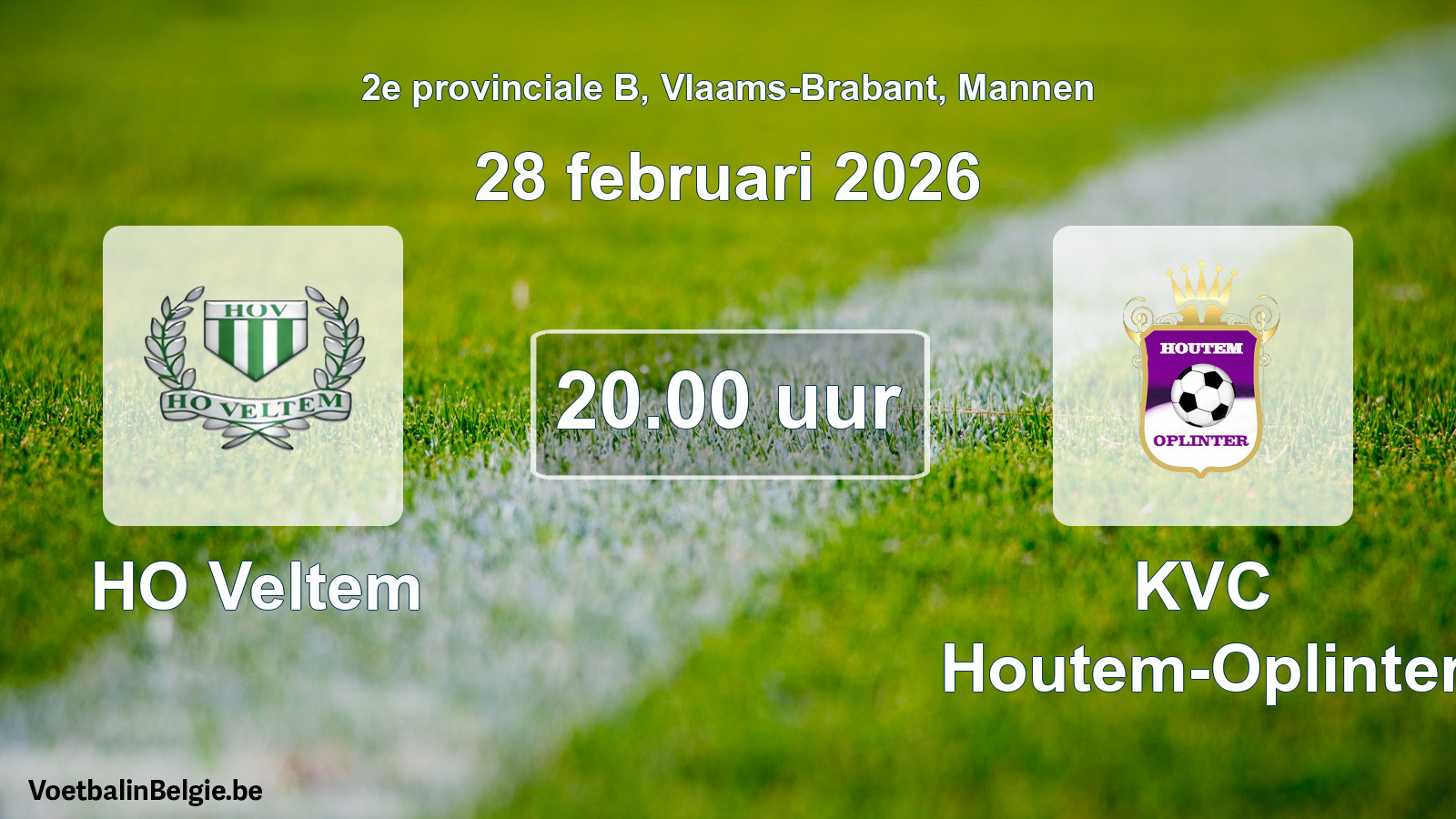 Scheduled match men football: HO Veltem - KVC Houtem-Oplinter (28 February 2026)